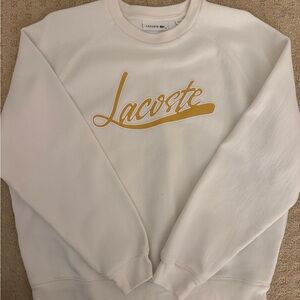 Lacoste White Sweatshirt with Gold Logo